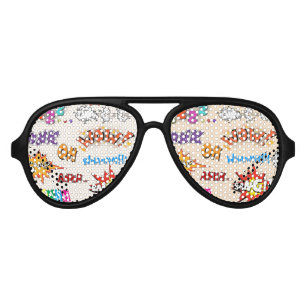 Comic Book Style Expressions Design Aviator Sunglasses