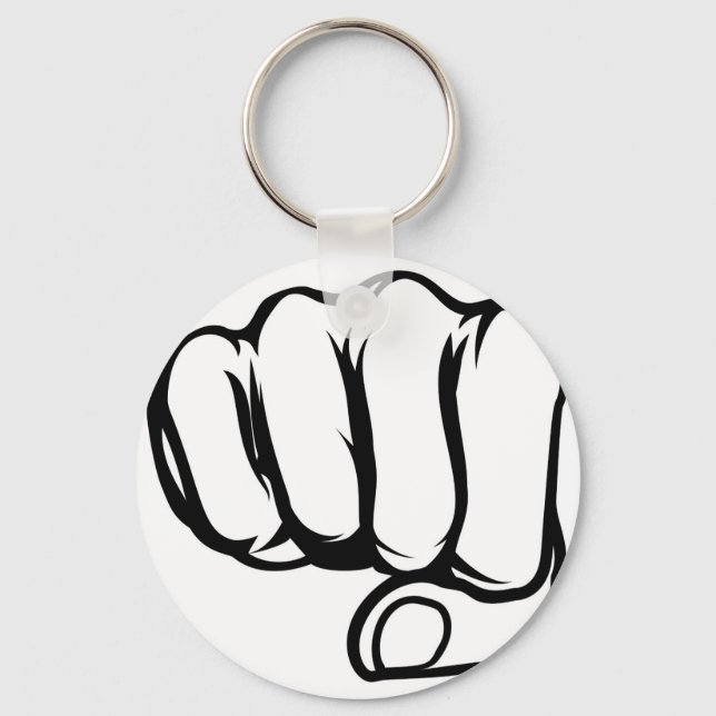 Comic Book Style Fist Keychain (Front)