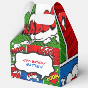 Comic Book Style Kids Birthday Party Favor Box