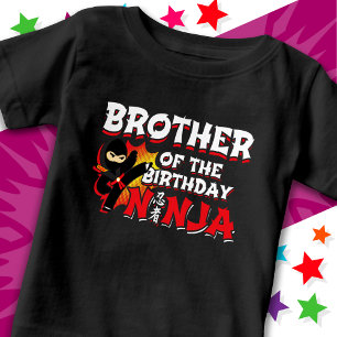 Comic Book Style Party Brother of Birthday Ninja Baby T-Shirt