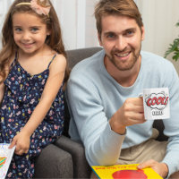 Comic Book Style Pattern Cool Dad White