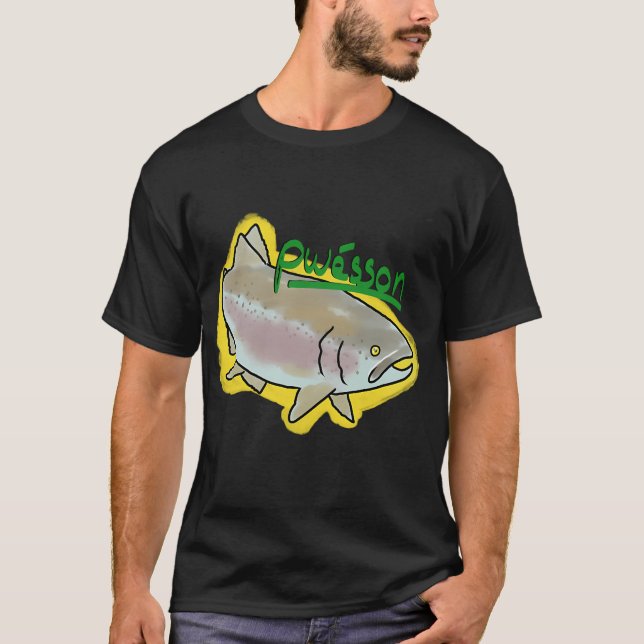 comic book style rainbow trout T-Shirt (Front)