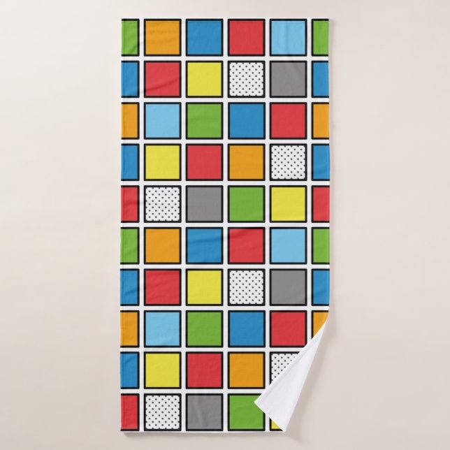 Comic Book Style Squares Bath Towel (Bath Towel)