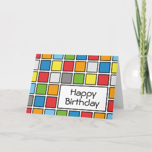 Comic Book Style Squares Card