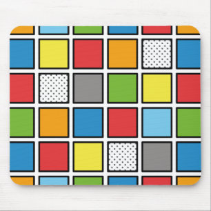 Comic Book Style Squares Mouse Pad