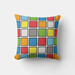 Comic Book Style Squares Throw Pillow