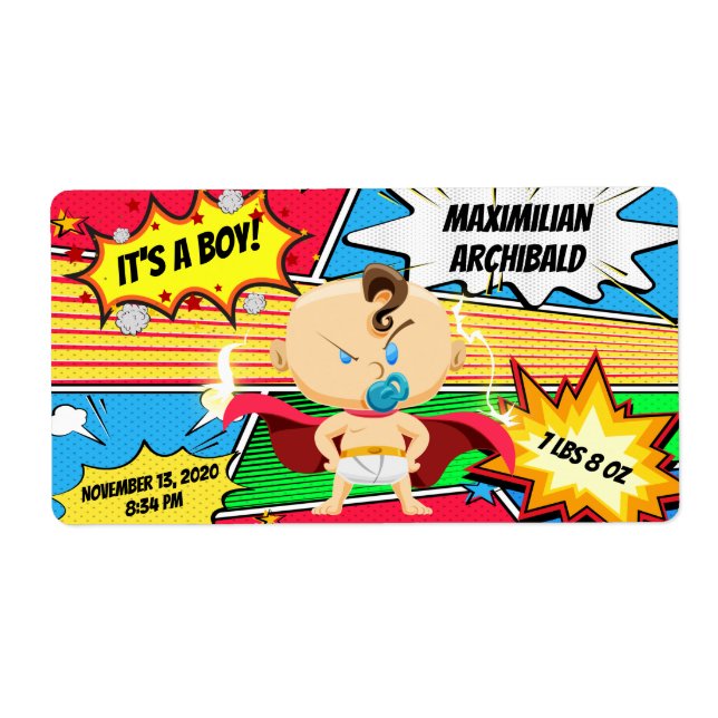 Comic Book Superhero Birth Announcement (Front)