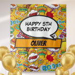 Comic Book Superhero Birthday Party Photo Backdrop Tapestry<br><div class="desc">Customize with the name of the birthday girl or boy and all the party details. A fun cool comic book superhero birthday photo booth backdrop that puts the wham,  zap,  pow into any superhero's birthday celebration event. Designed by Thisisnotme©</div>