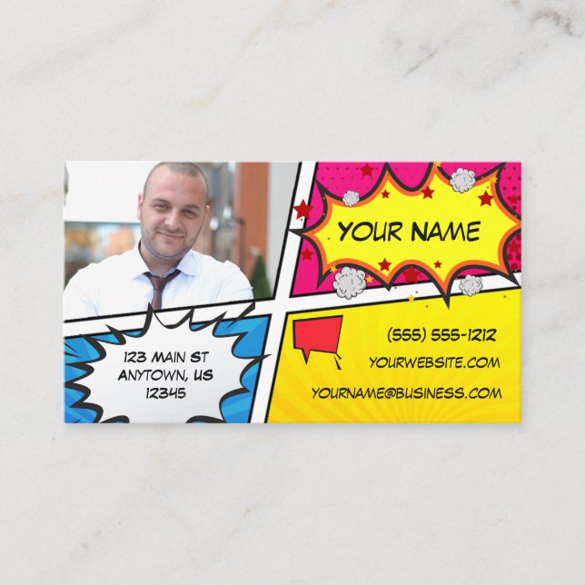 Comic Book Superhero Business Card (Front)
