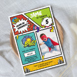 Comic Book Superhero Unique Boy's Photo Birthday  Invitation<br><div class="desc">Step into the action-packed world of superheroes with our Boys' Birthday Invitation, where every celebration becomes an epic adventure! Inspired by the dynamic energy of comic books and the thrill of saving the day, this invitation is a true standout, blending classic comic style with a personalized touch. At the heart...</div>