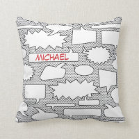 Comic Book Talk Bubble Throw Pillow