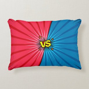 Comic book versus background, classic pop-art styl accent pillow