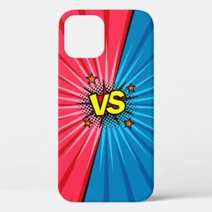 Comic book versus background, classic pop-art styl iPhone 12 case