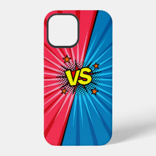 Comic book versus background, classic pop-art styl iPhone 12 case
