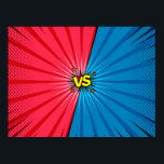 Comic book versus background, classic pop-art styl poster<br><div class="desc">Comic book versus background, classic pop-art style, superhero battle intro, halftone print texture
pop, art, background, comic, superhero, cartoon, versus, hero, book, graphic design, action, poster, battle, fight, retro, icon, element, halftone, decor, war, vintage, illustration, retro, </div>
