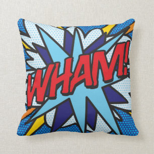 Comic Book WHAM! Throw Pillow