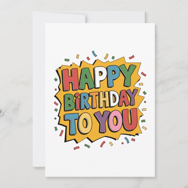 Comic Burst Happy Birthday Invitation (Front)