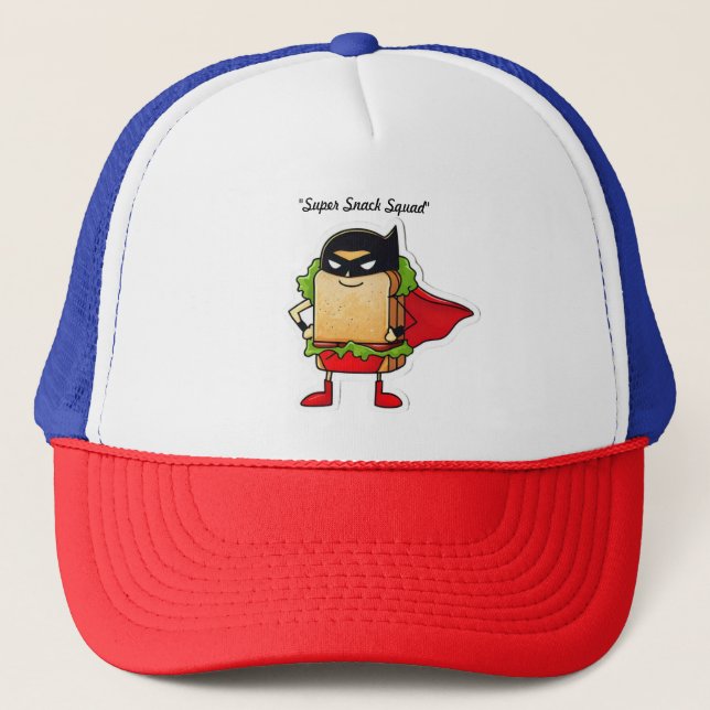 "Comic Caped Sandwich" Trucker Hat (Front)