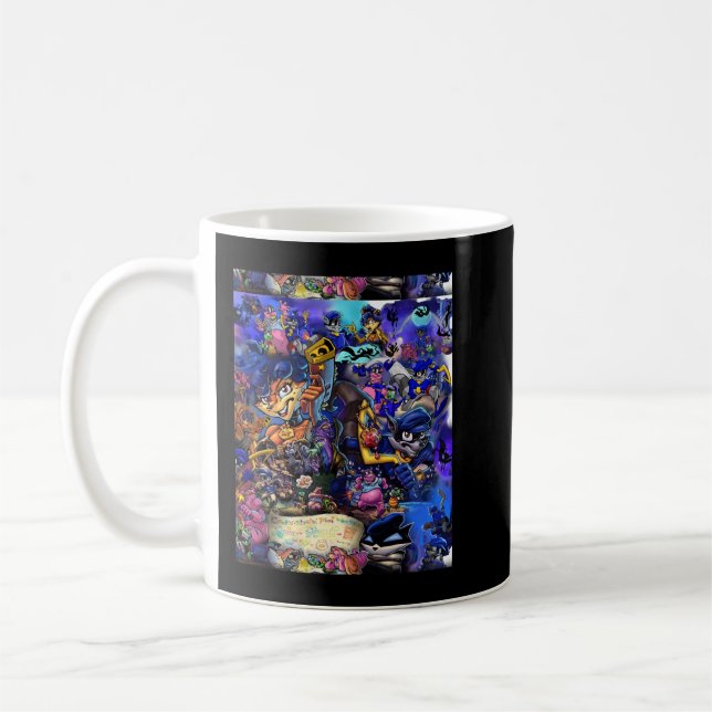 Comic Collage Sly Cooper Graphic Coffee Mug (Left)