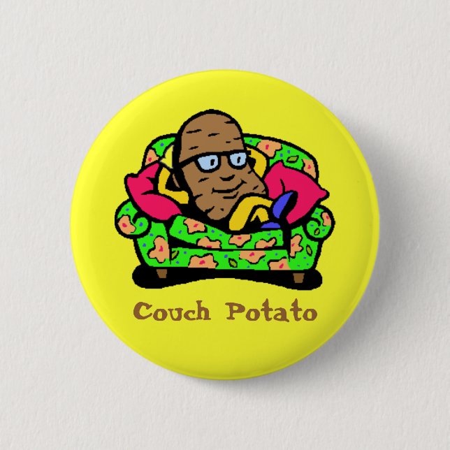 Comic "Couch Potato" 2 Inch Round Button (Front)