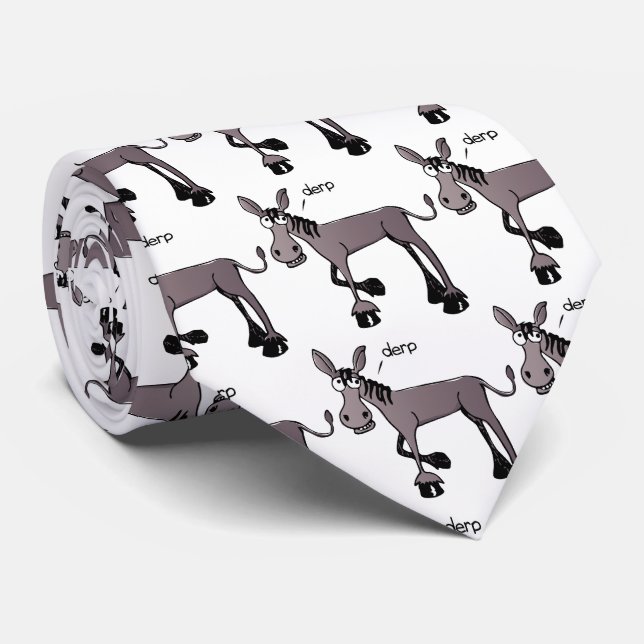 Comic donkey mosaic with white background tie (Rolled)