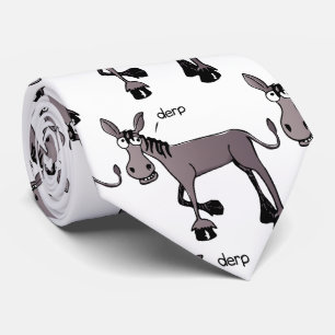 Comic donkey, white background tie
