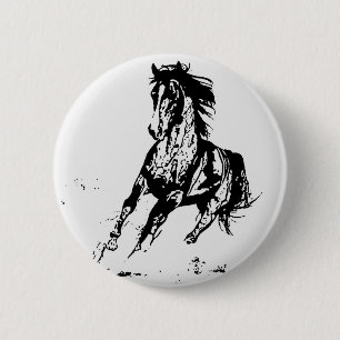 Comic Drawing Horse 2 Inch Round Button