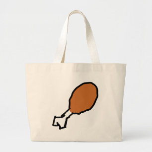 comic drumstick meat large tote bag