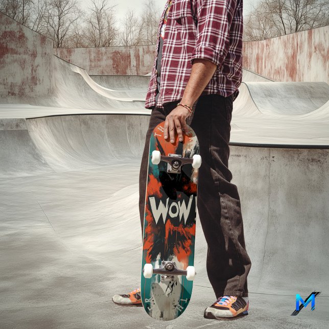 Comic Explosion Pop Art Skateboard - Bold 'WOW!'  (Creator Uploaded)