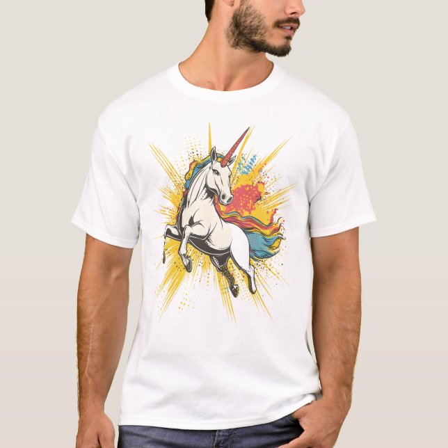 Comic Explosion Unicorn (1) T-Shirt (Front)