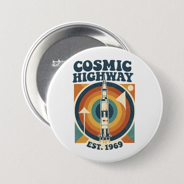 Comic Highway – Fun Pop Art for Comic Fans 3 Inch Round Button (Front & Back)