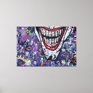 Comic joker Premium Wrapped Canvas (Gloss)