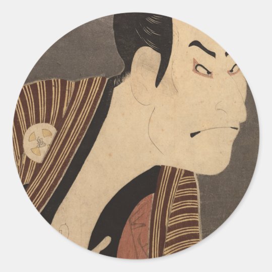 Comic Kabuki Actor Classic Round Sticker