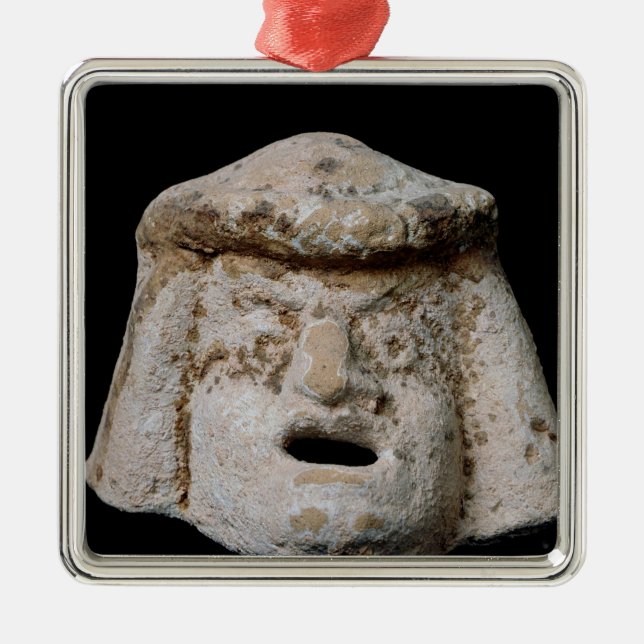 Comic mask metal ornament (Front)