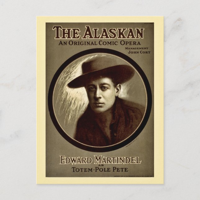 Comic opera The Alaskan vintage musical poster Postcard (Front)