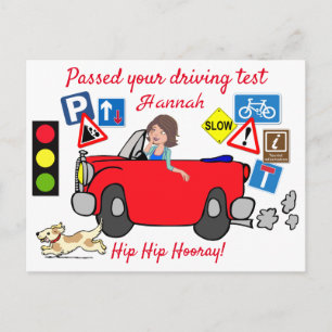 Comic Passed your Driving Test Personalized Postca Postcard