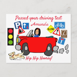 Comic Passed your Driving Test Personalized Postca Postcard
