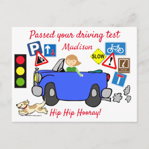 Comic Passed your Driving Test Personalized Postca Postcard