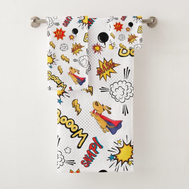 Comic Pattern  Bath Towel Set (Insitu)