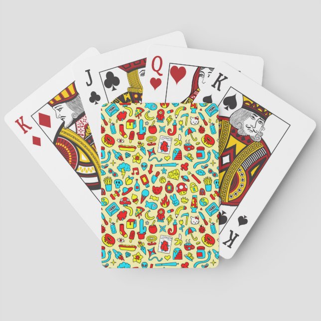 Comic Pattern Playing Cards (Back)