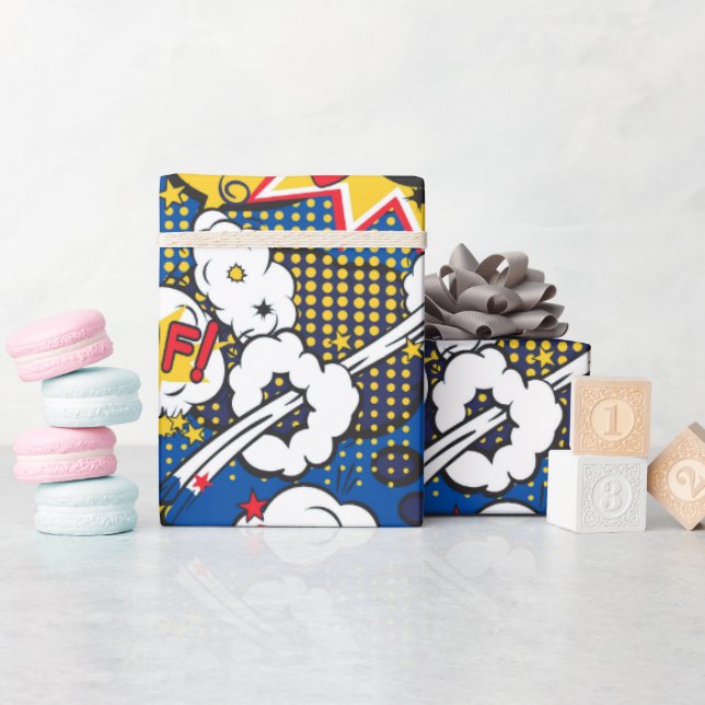 Comic Pattern  Wrapping Paper (Baby Shower)