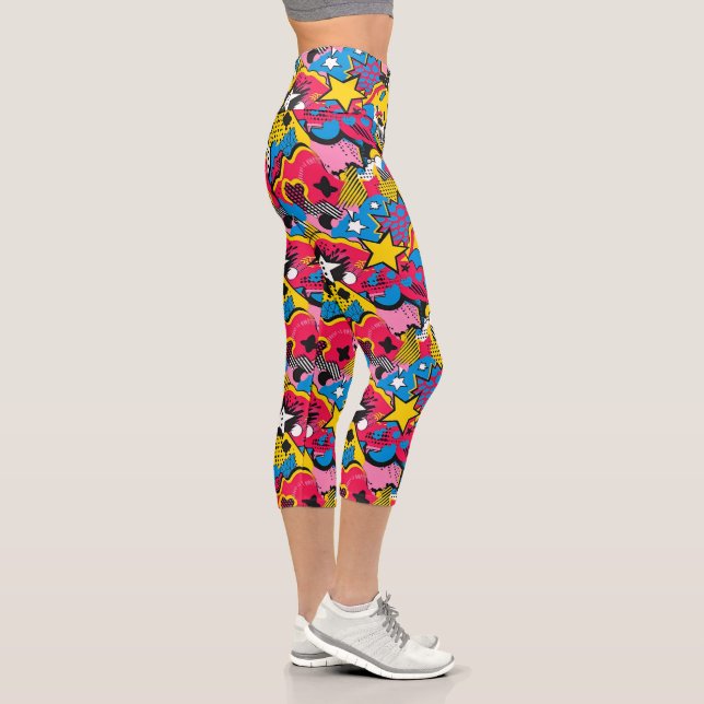 Comic Patterns Capri Leggings (Right)