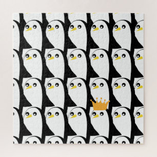 Comic Penguin: Black White Vintage Jigsaw Puzzle