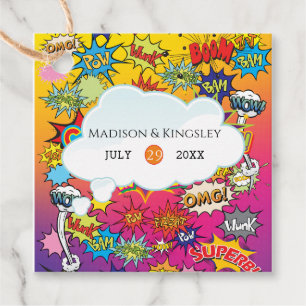 Comic Pop Art Speech Bubble Retro Favour Tags