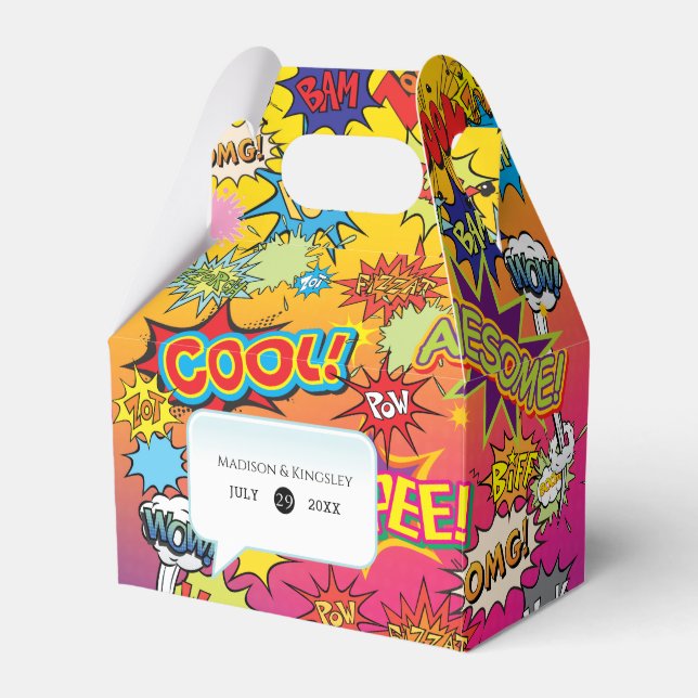 Comic Pop Art 💥🎨 Speech Bubble Retro Graffiti Favor Box (Front Side)