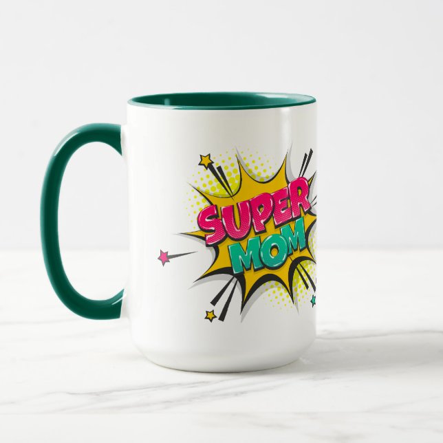 Comic Pop Art Super Mom Mug (Left)