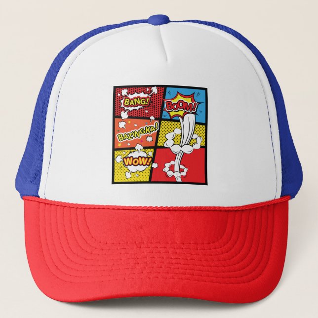 Comic pop art trucker hat (Front)