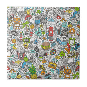 Comic Popart Doodle Tile
