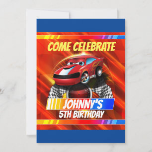 Comic Race Car Invitation
