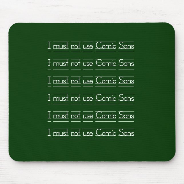 Comic Sans Mouse Pad (Front)